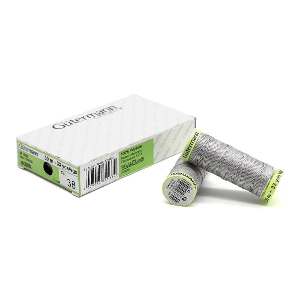 Нитки отделочные Gutermann Top Stitch 30 (30 метров), 5 кат. | 038 св.серый