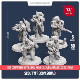Комплект миниатюр Scout`n`Recon Squad 32mm