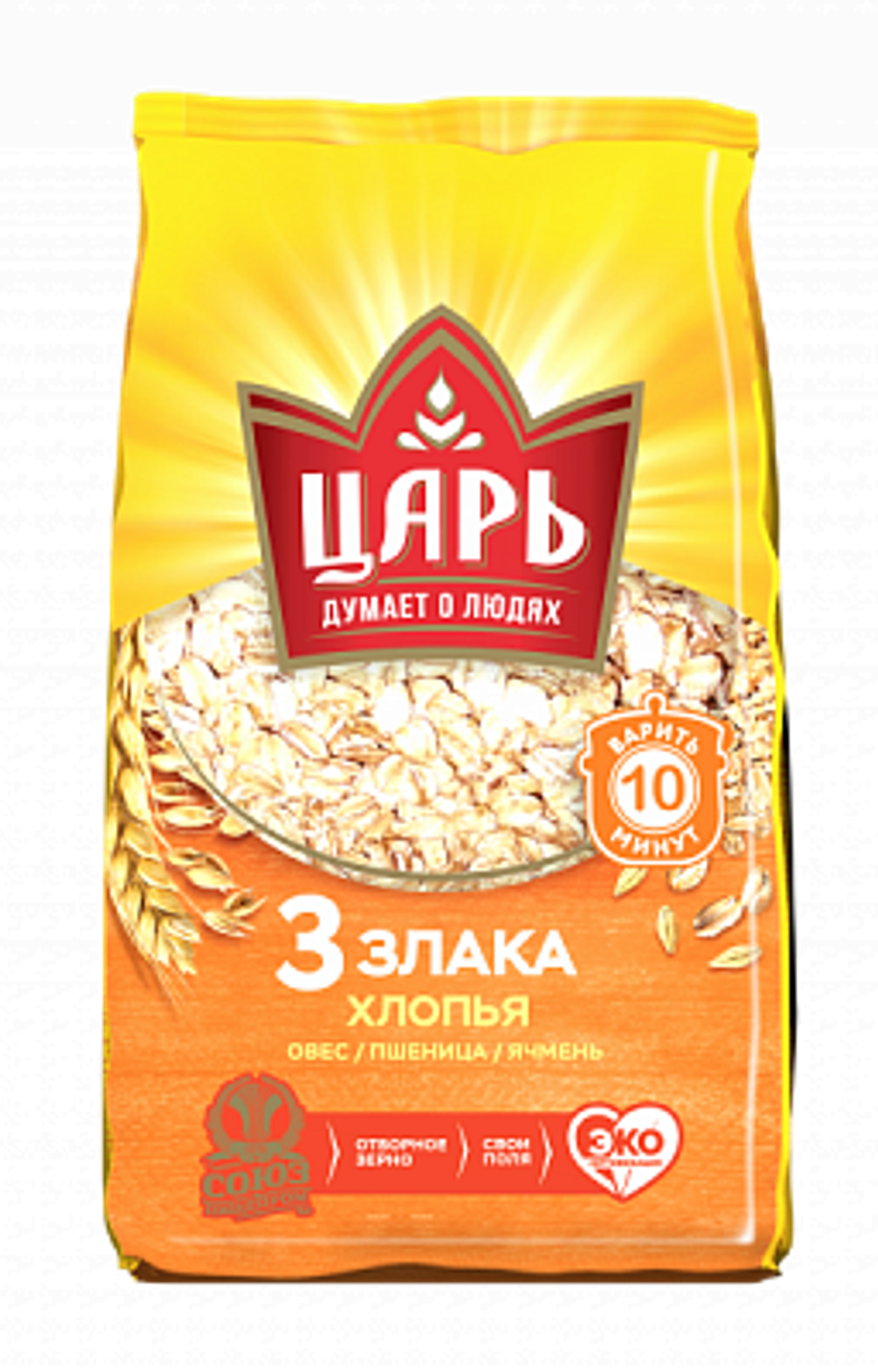 Царь™ Хлопья из 3 злаков 400гр м/у (1х20)