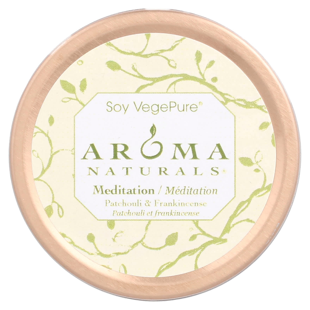 Aroma Naturals, Soy VegePure®, маленькая консервная свеча из сои, пачули и ладан, 79,38 г (2,8 унции)