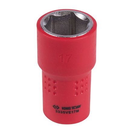 Цена на KING TONY (3335VE17M) Головка торцевая диэлектрическая шестигранная 3/8", 17 мм