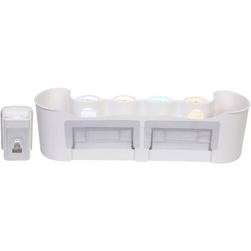 Подставка для умывальных принадлежностей «Универсальная» 4 стакана + дозатор для зубной пасты 6291-2