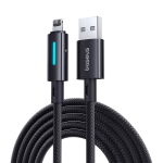 USB-A - Lightning Кабель Baseus Lit Button-Control Charging+Data 2.4A 1-2m - Cosmic Black