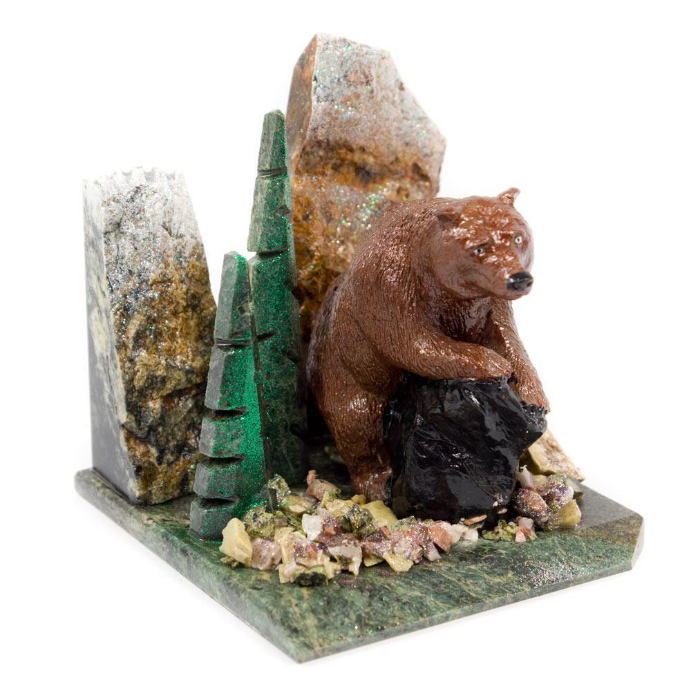 Сувенир "Медведь на камне" 130х130х130 мм 1360 гр.  R116526