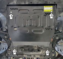 Защита стальная 2 мм Д, КПП Geely Tugella MOTODOR.74205
