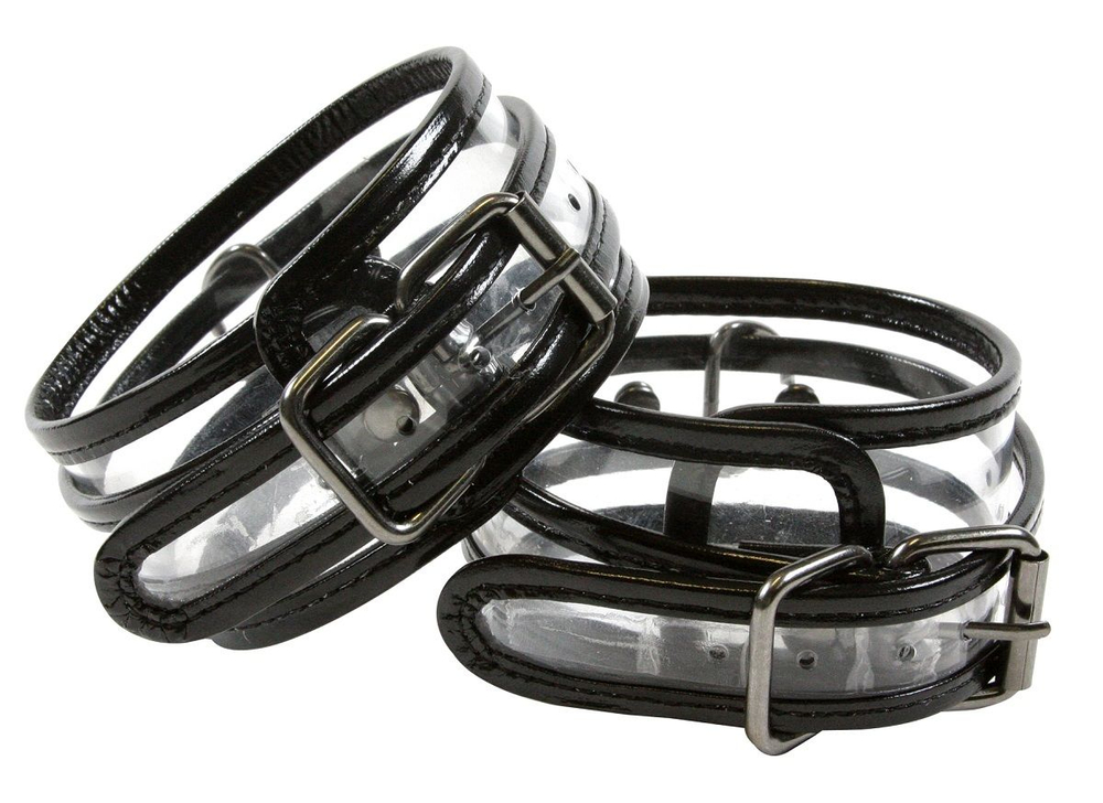 Прозрачные оковы с карабином Bare Bondage (Цвет: прозрачный)