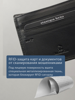 654 R - Портмоне отделением на молнии и RFID защитой