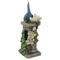 Садовый фонтан GREEN APPLE GANF-08 декоративный уличный светодиодный с подсветкой Павлин 81 см | GREEN APPLE