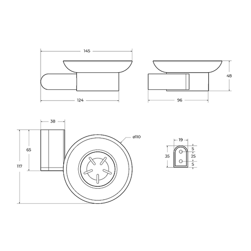 Мыльница Cezares Stylus STYLUS-SODS-01 Хром