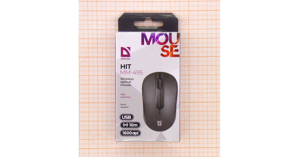 Мышь беспроводная Defender MM-495 HIT классическая USB черный
