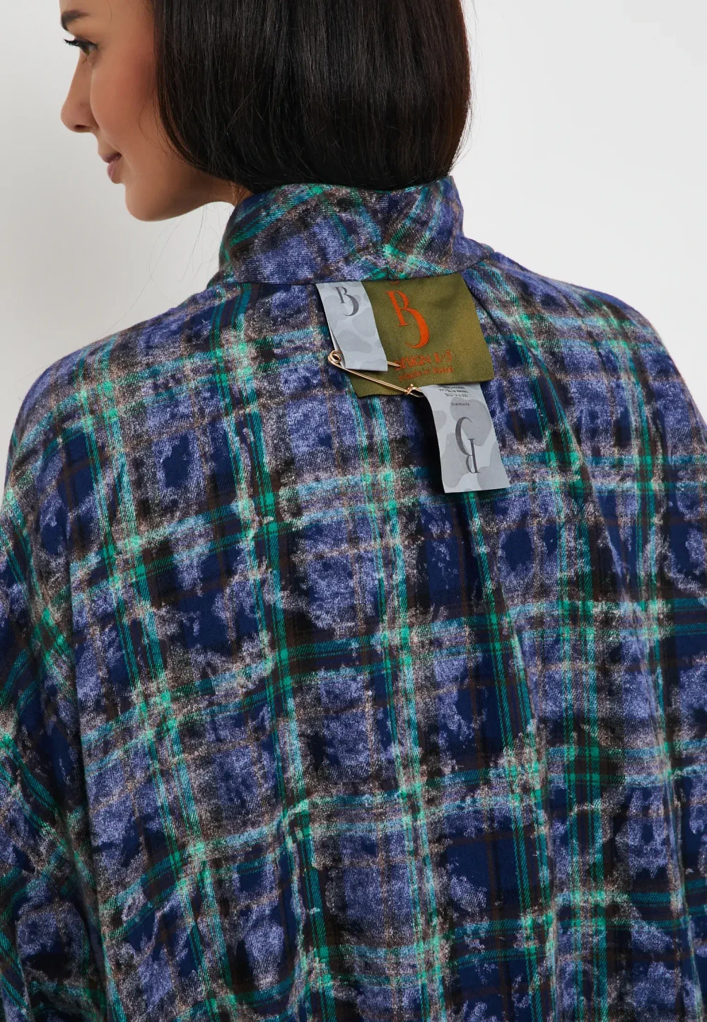 Рубашка Кардиган синяя клетка