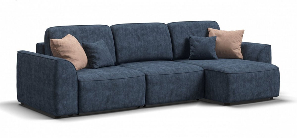 Угловой диван Кинг Велюр Роял синий