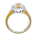 Кольцо с Жёлтым Сапфиром и Бриллиантами, Эмаль, R0143-5/1