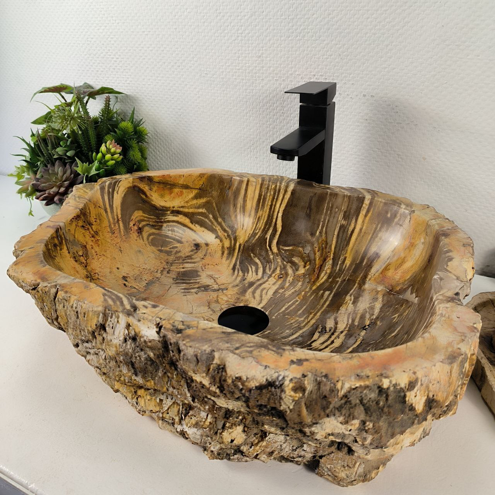 Раковина из окаменелого дерева OD-64367 58*42*15 0176