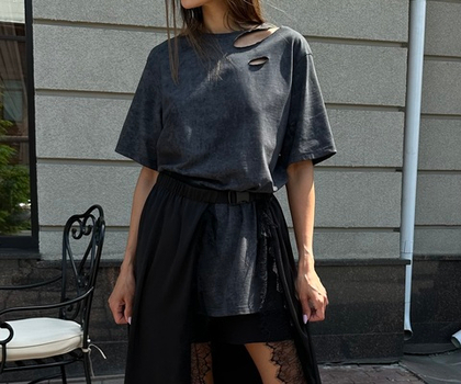 Футболка OVER рванье (черный)