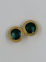 Клипсы с зеленой эмалью Burberrys