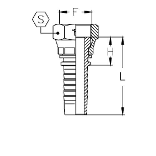 Фитинг DN 10 BSP (Г) 1/2 (flat face)
