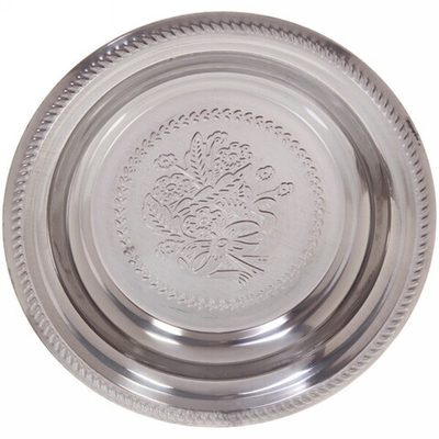 Поднос металлический «Цветы» 24см