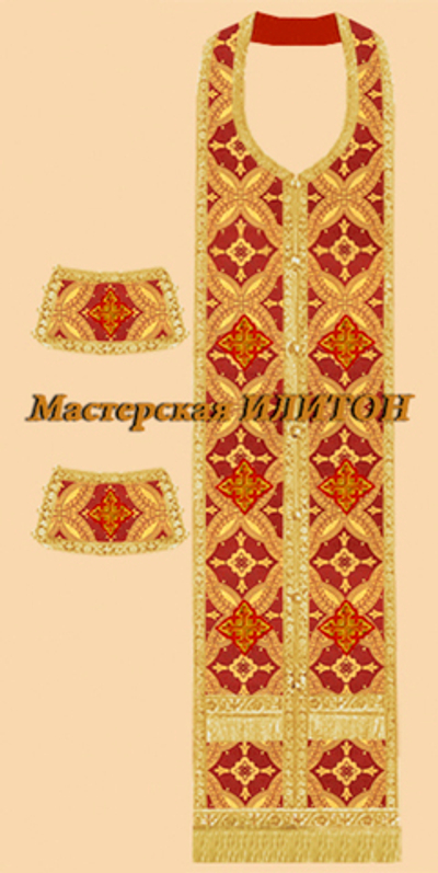 Требный комплект красный из шелка .