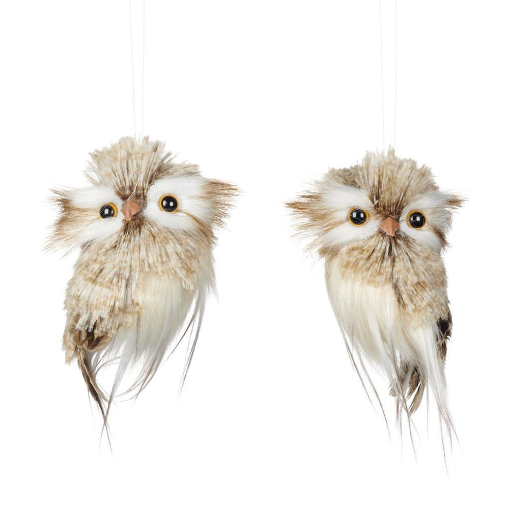 Фигурка сова 10см Goodwill Furry Owl Orn  Brwn/Crm правая