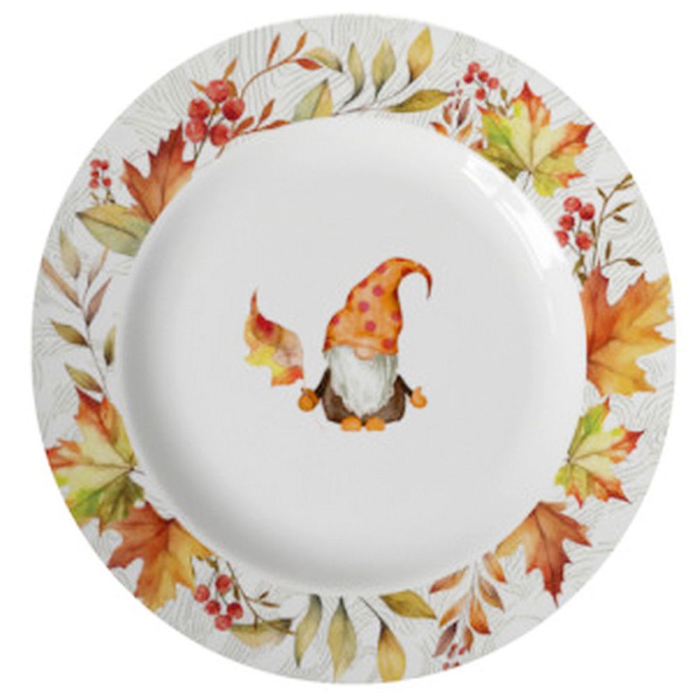 Тарелка мелкая "ГНОМЫ ОСЕННИЙ ДВОРИК (Идиллия)" 17,5 см, Беларусь.