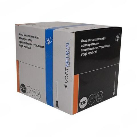 Игла инъекционная 25G (0,50х25) Vogt Medical, Германия