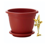 Горшок для цветов Борнео D 290 mm, 7,8л с подставкой №6 терракотовый (пластиковый)