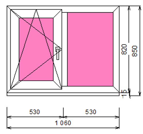 Пластиковое окно 820 х 1060 ТермА Эко