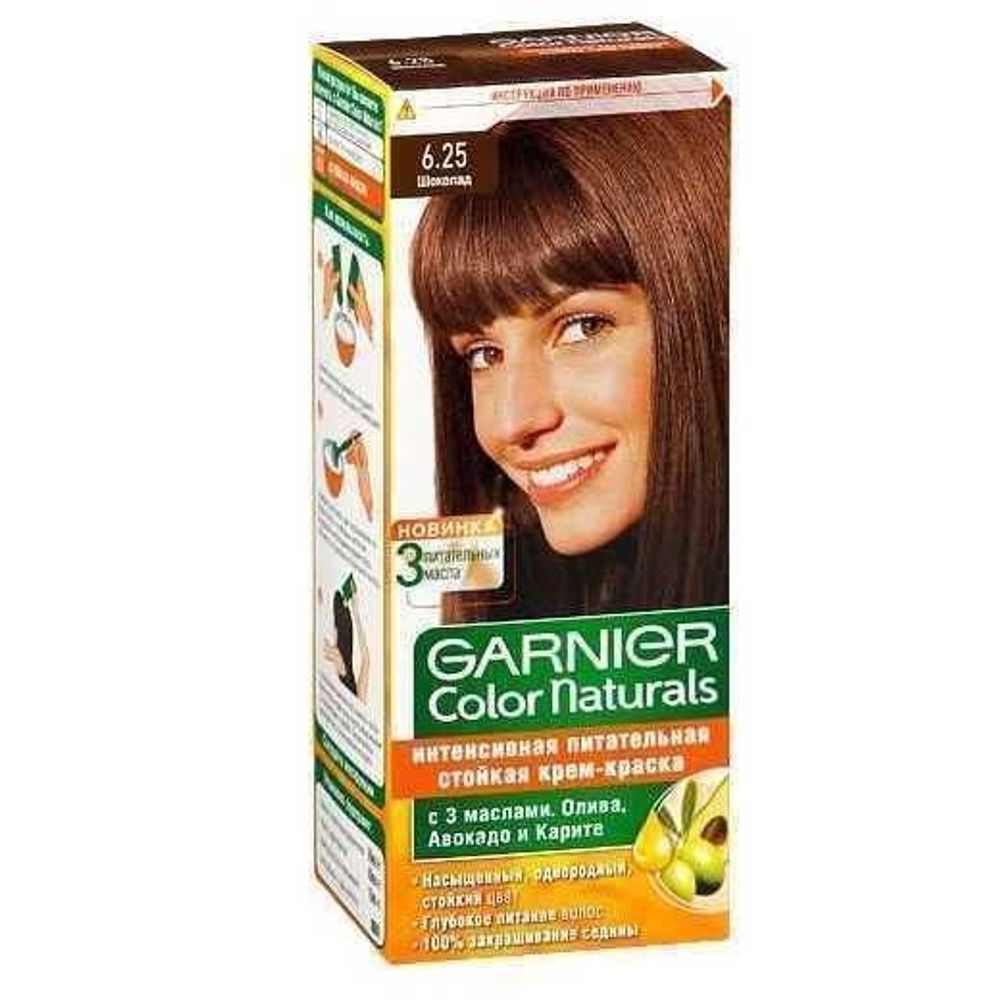 Garnier Краска для волос Color Naturals, тон №6.25, Шоколад, 60/60 мл