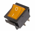 Выключатель желтый 16А 250V, 20A 125V (4-х контакт.) клавишный