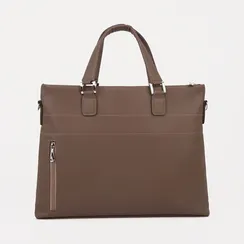 Сумка деловая на молнии, цвет коричневый