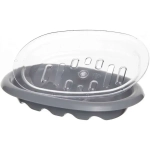 Мыльница открытая двухсекционная серая