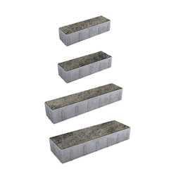 Тротуарная плитка ПАРКЕТ - Листопад гранит Антрацит, комплект из 4 видов плит