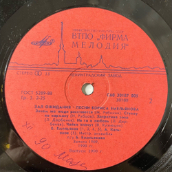 Винтажная виниловая пластинка LP Борис Емельянов Зал Ожидания (СССР 1990)