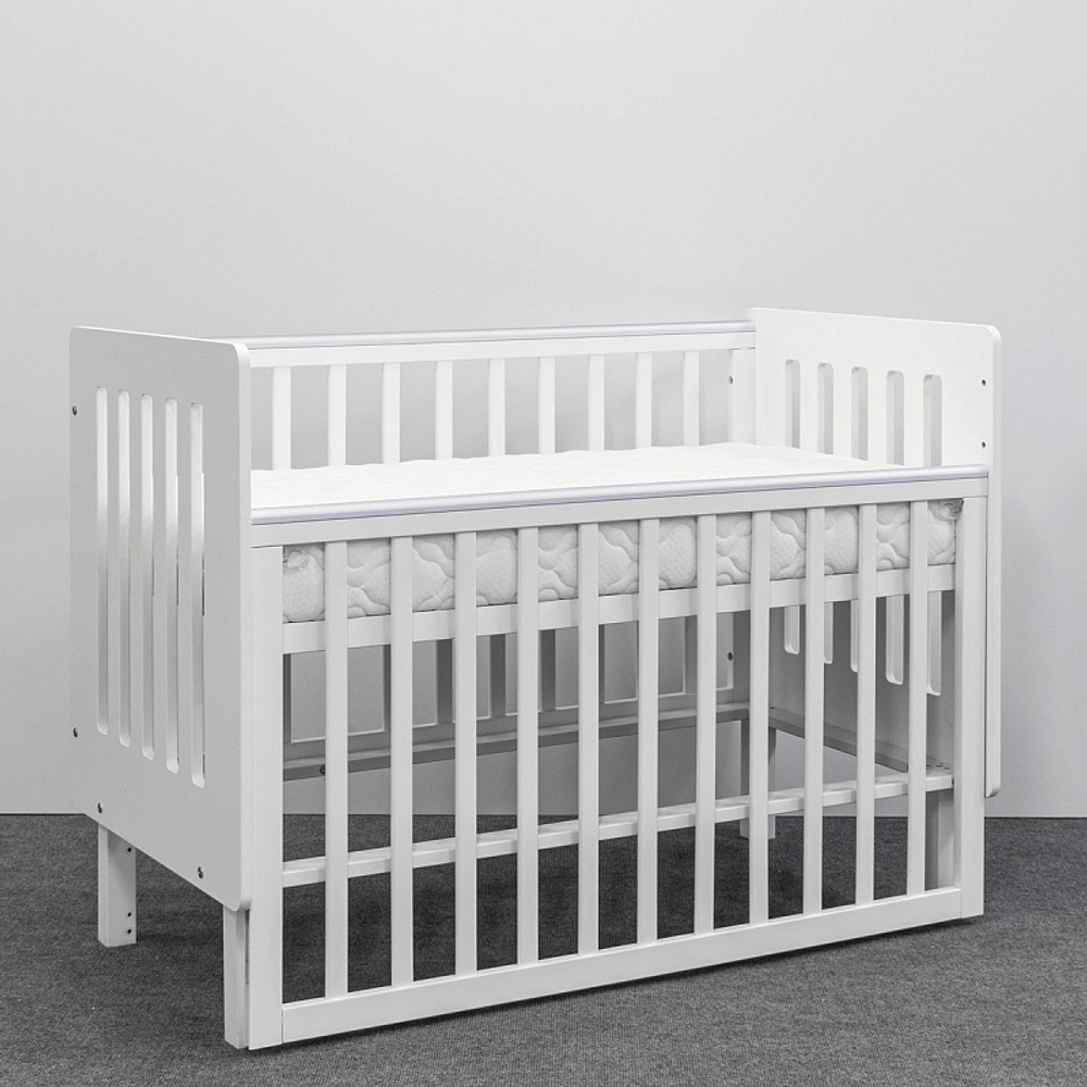 Кровать Antemi Mari 120х60 Ник 14 б/б Белый