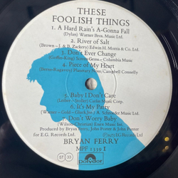 Винтажная виниловая пластинка LP Bryan Ferry These Foolish Things (Japan 1981) (No Obi) Sympathy For The Devil