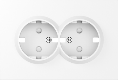 Накладка для розетки 2-й с заземлением, со шторками 16A 250 В~, глянцевый белый, серия A07