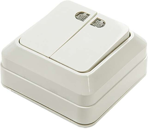 Выключатель 2-кл. ОП Bolleto 10А бел. инд. (пласт. осн.)