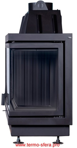 Каминная топка Экокамин Альфа 700 RB два стекла правая черный шамот