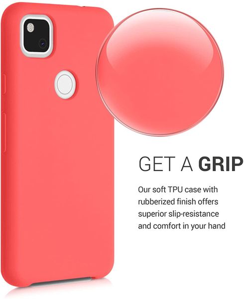 Силиконовый противоударный чехол Aioria для Google Pixel 4a (Коралловый)