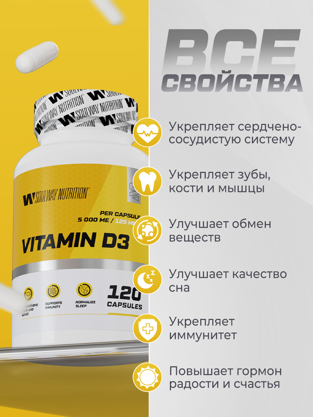 Витамин D3 5000 ME 120 шт.
