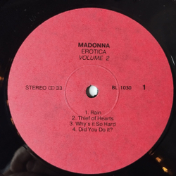 Винтажная виниловая пластинка LP Madonna Erotica, Volume 2 (Россия 1993) In This Life