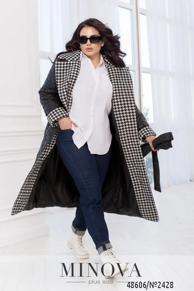 Куртка 2428-черный-белый Minova