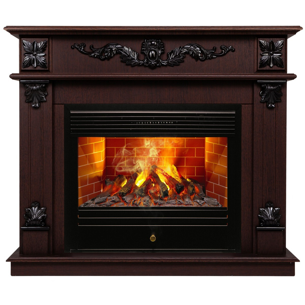 Электрокамин RealFlame Philadelphia 25,5/26 DN орех с очагом 3D Novara