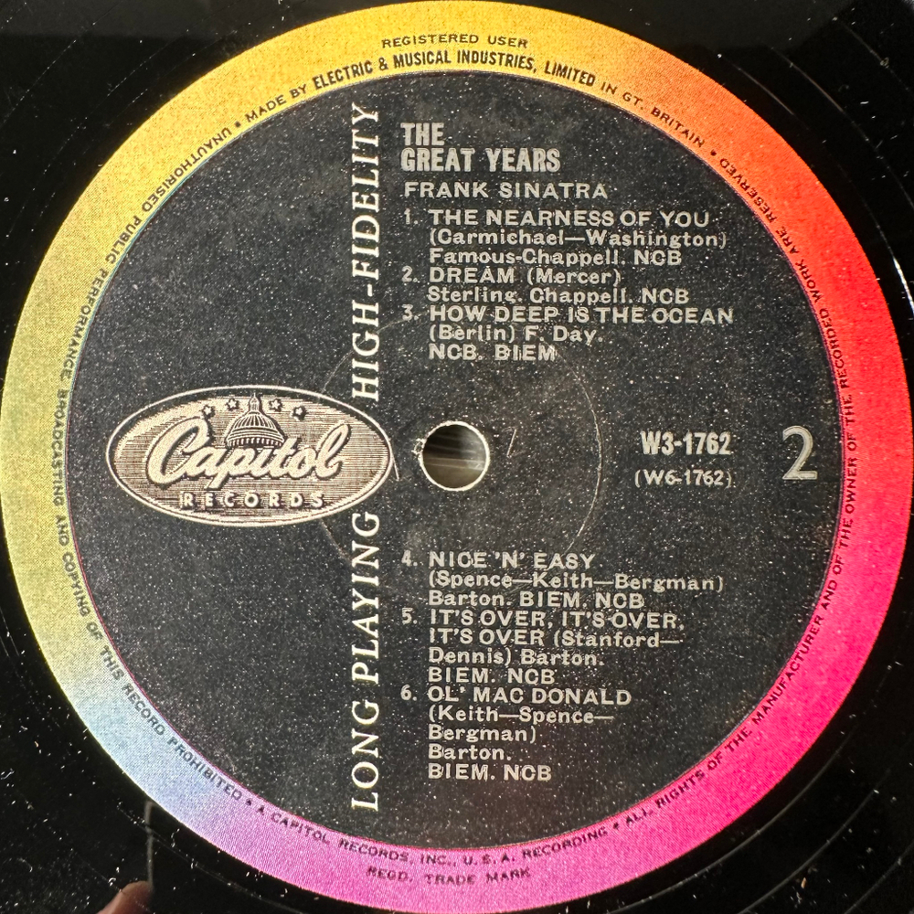 Frank Sinatra ‎– The Great Years 3LP (Англия 1962г.)