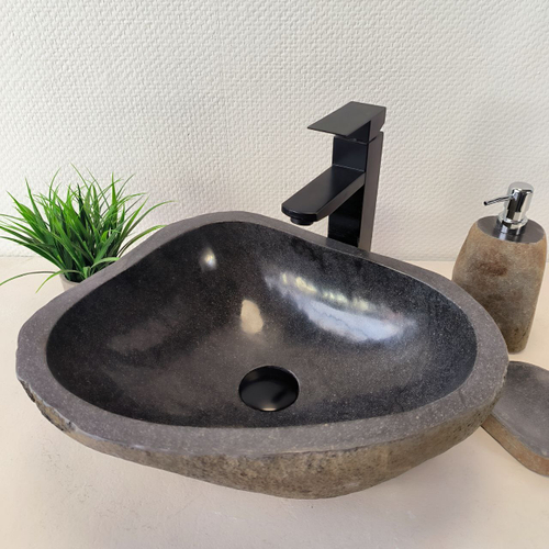 Раковина из речного камня RS-66025 43х37х15 из натурального камня