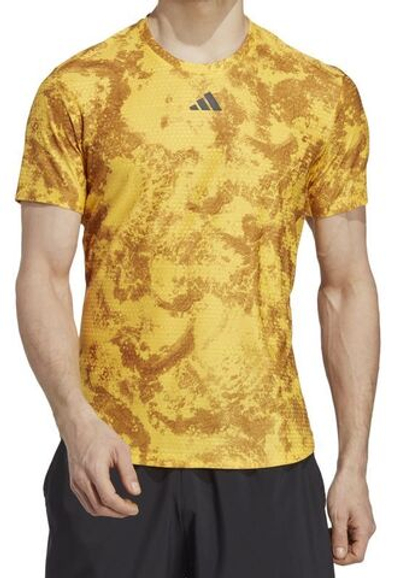 Футболка мужская теннисная Adidas Tennis Paris Heat.Rdy Freelift - bold gold/mesa/bronze strata