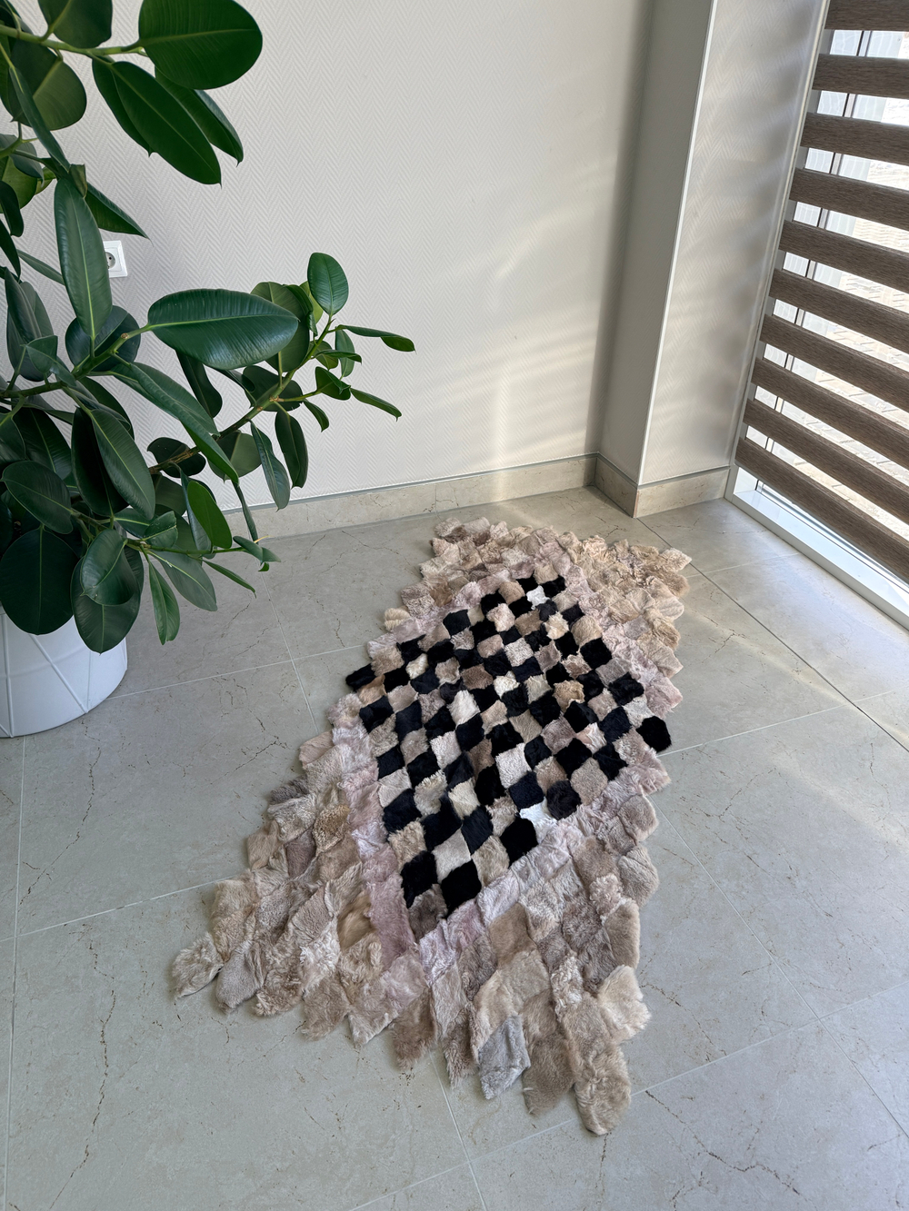 Меховой Коврик прикроватный накидка на кресло из овчины