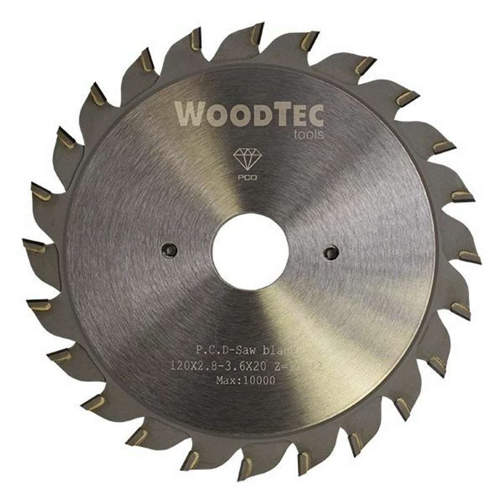 Алмазная подрезная пила WoodTec Ø100 х 2,8-3,6 х 22 Z=12+12 Н6