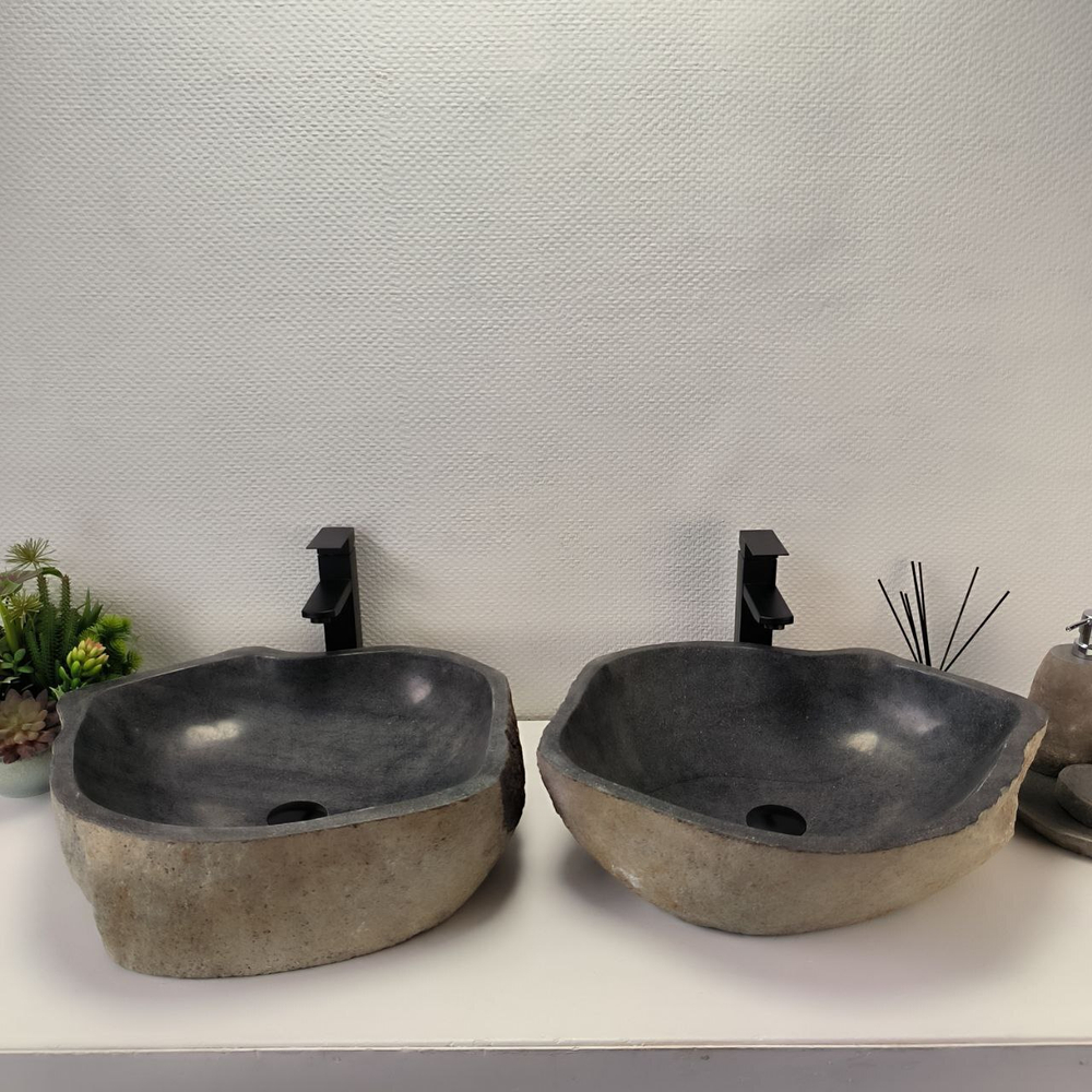 Раковина из речного камня ПАРА! RS-63838 54*47*15 2шт 0127